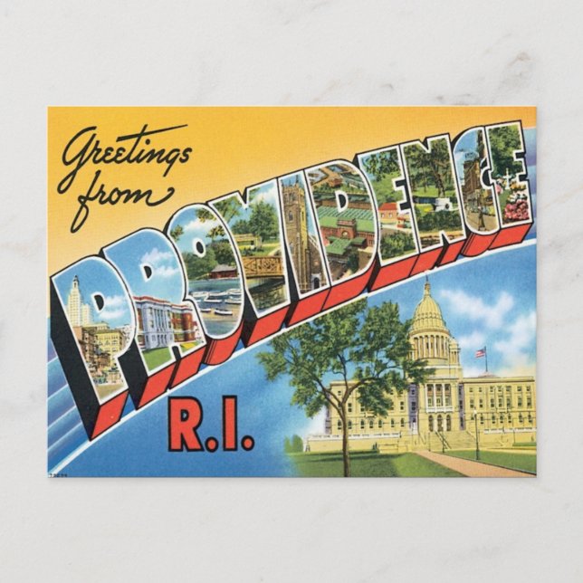 Greetings From Providence,Rhode Island Postcard (Front)