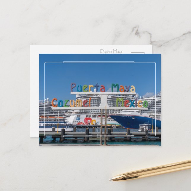 Greetings from Puerta Maya, Cozumel Postcard (Front/Back In Situ)