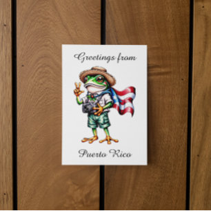 Greetings From Puerto Rico Coqui Frog Boricua Postcard
