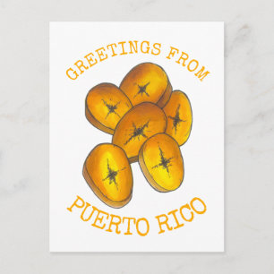 Greetings from Puerto Rico Fried Plantains Bananas Postcard