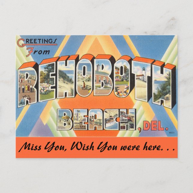 Greetings from  Rehoboth Beach Postcard (Front)