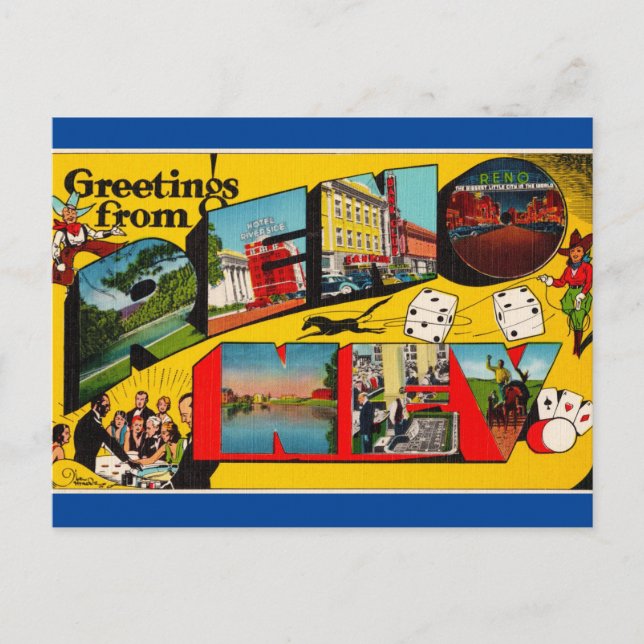 Greetings from Reno Nevada Travel Postcard (Front)