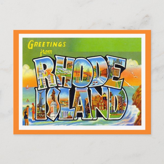 Greetings From Rhode Island Postcard (Front)