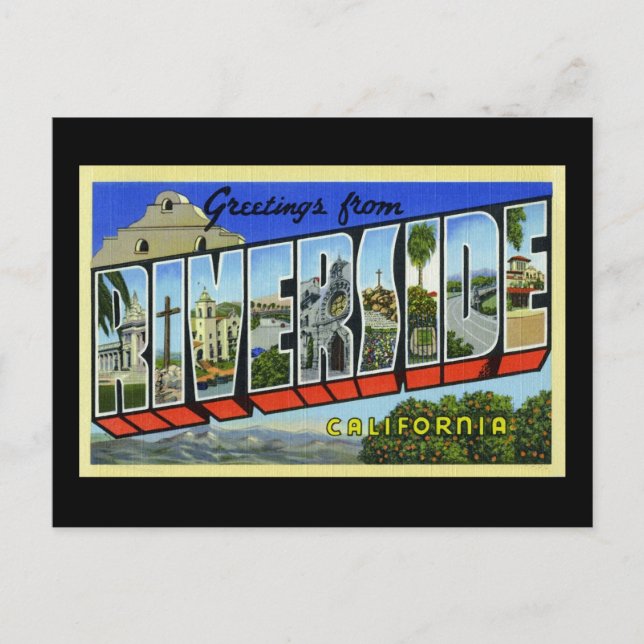Greetings from Riverside California Postcard (Front)