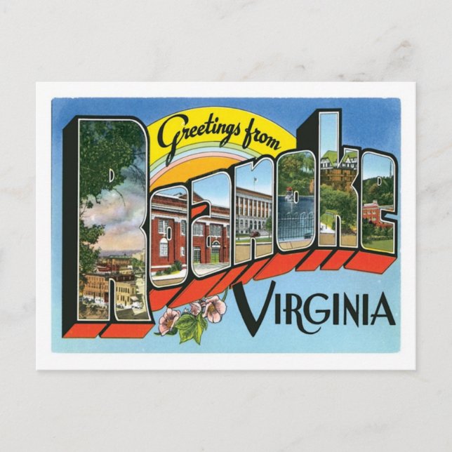 Greetings From Roanoke Virginia US City Postcard (Front)