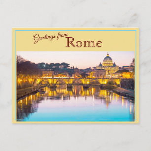 Greetings From Rome, Italy Vintage Postcard
