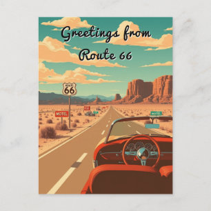 Greetings from Route 66 Personalized Road Trip Postcard