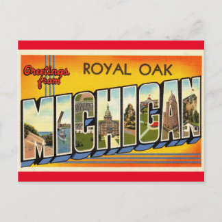 Greetings from Royal Oak Michigan Travel Postcard
