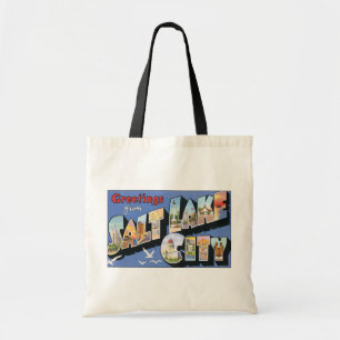 Greetings From Salt Lake City, Vintage Tote Bag