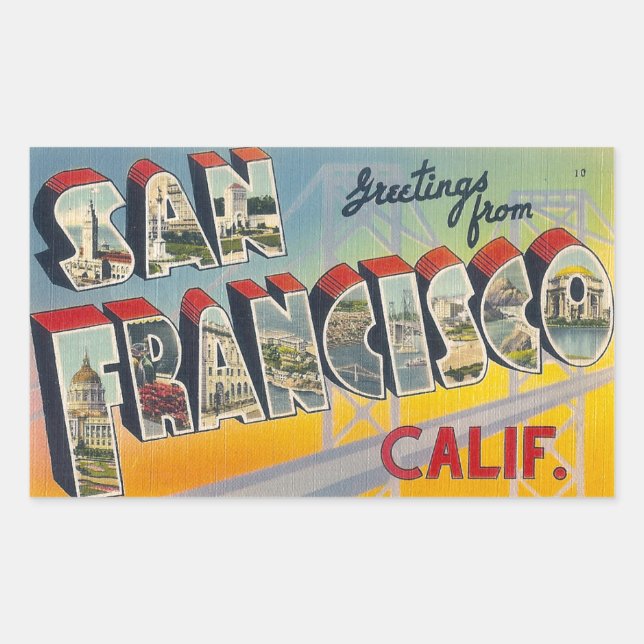 Greetings from San Francisco Rectangular Sticker (Front)