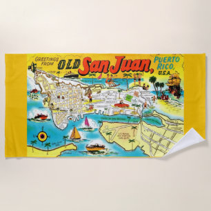 Greetings from San Juan Puerto Rico Beach Towel
