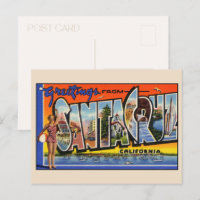 Greetings from Santa Cruz Large Letter Vintage
