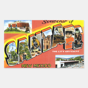 Greetings From Santa Fe Rectangular Sticker