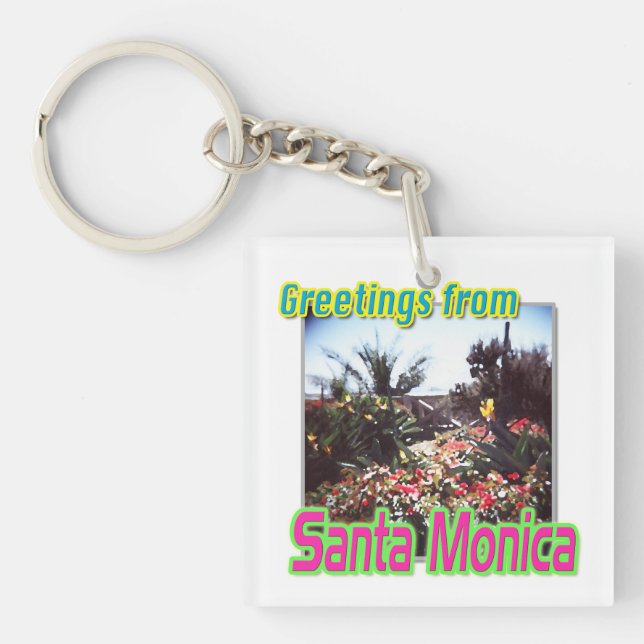 "Greetings from Santa Monica Garden" Keychain (Front)