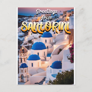 Greetings from Santorini Postcard