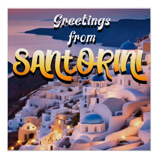 Greetings from Santorini Poster (Front)