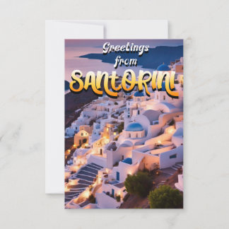 Greetings from Santorini Thank You Card