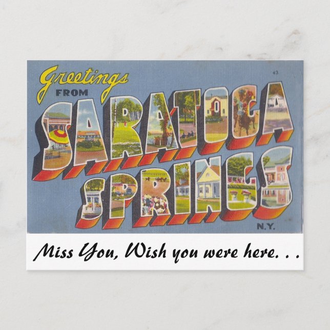 Greetings from Saratoga Springs Postcard (Front)