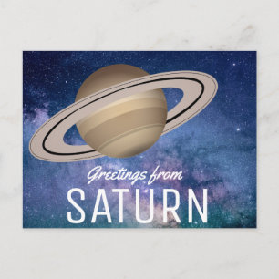Greetings from Saturn - Space travel Postcard