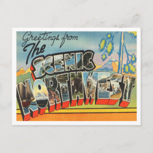 Greetings from Scenic Northwest Vintage Travel Postcard