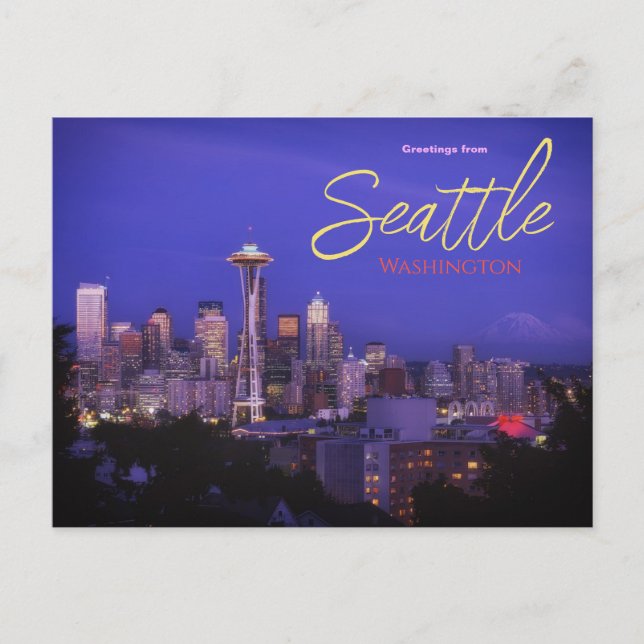 Greetings from Seattle Washington Postcard (Front)