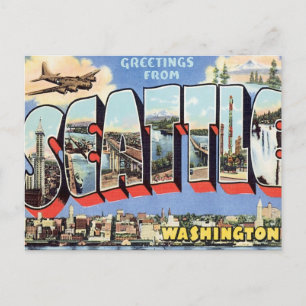 Greetings From Seattle, Washington USA Postcard
