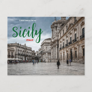 Greetings from Sicily Italy Scenic Postcard Italia