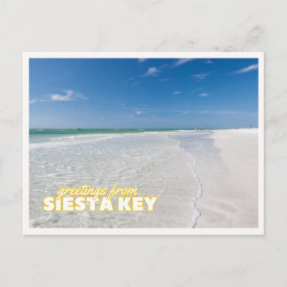 Greetings from Siesta Key Florida Beach Vintage Postcard