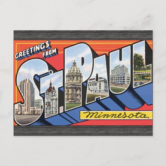Greetings From St. Paul Minnesota, Vintage Postcard (Front)