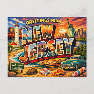 Greetings From State Postcard