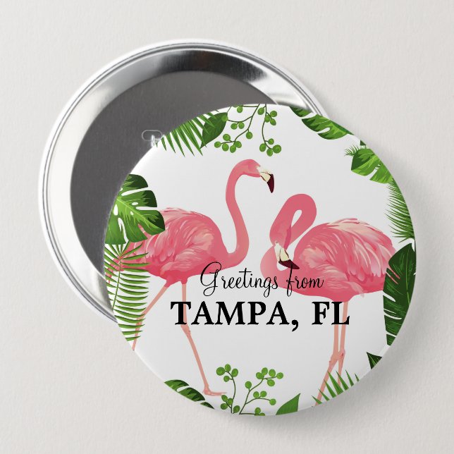 Greetings from Tampa, FL 10 Cm Round Badge (Front & Back)