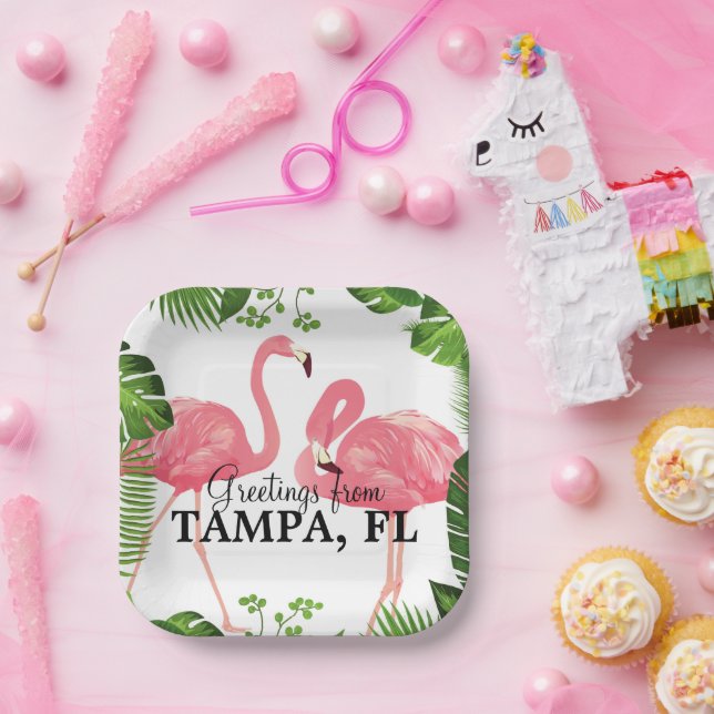 Greetings from Tampa, FL Paper Plate (Party)