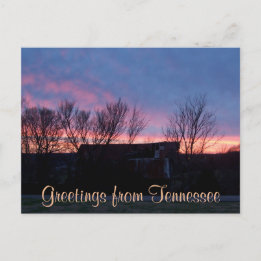 GREETINGS FROM TENNESSEE country sunset photo | Postcard