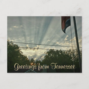 GREETINGS FROM TENNESSEE dynamic sunset photo Postcard