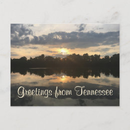 GREETINGS FROM TENNESSEE lake sunset photograph | Postcard