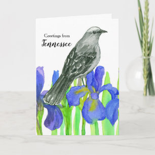 Greetings from Tennessee Mockingbird Iris Card