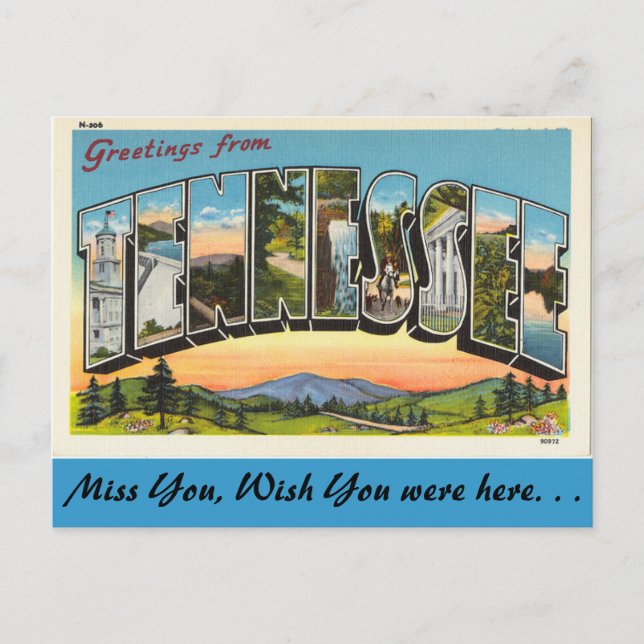 Greetings from Tennessee Postcard (Front)