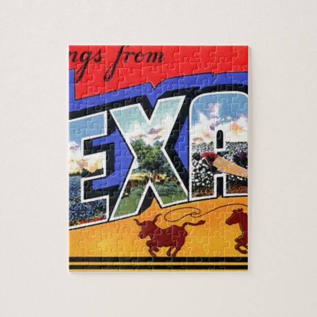 Greetings From Texas Jigsaw Puzzle (Vertical)