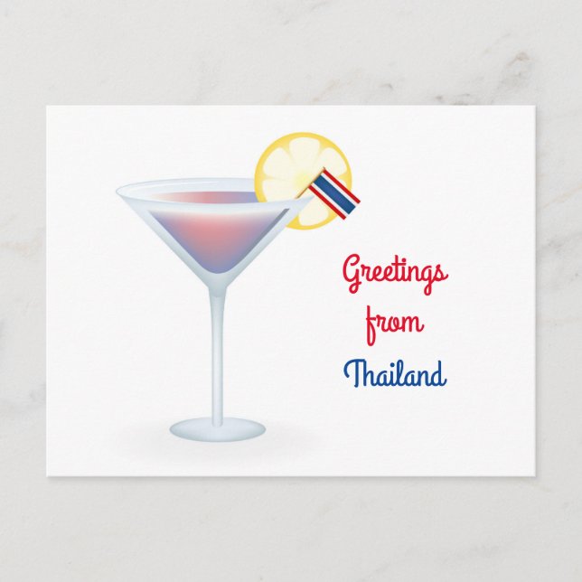 Greetings From Thailand Cocktail Holiday Postcard (Front)