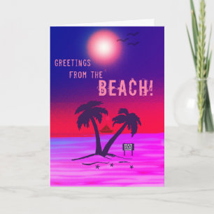 Greetings from the Beach! Purple Card