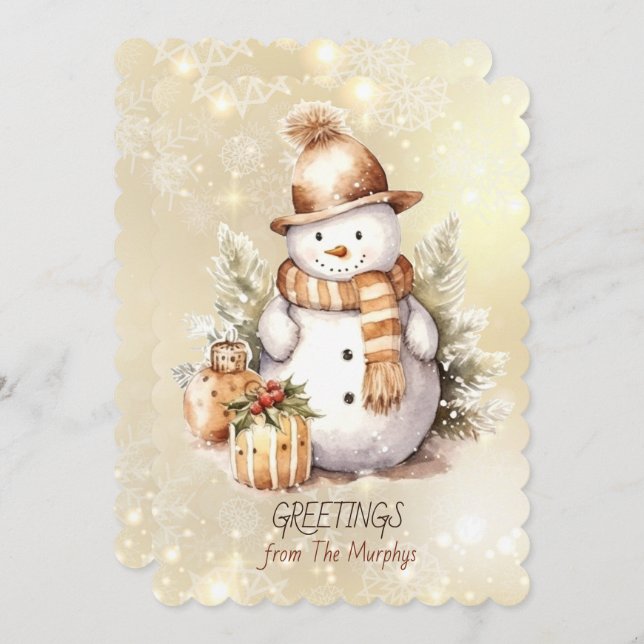 Greetings from the Name Family Flat Holiday Card (Front/Back)