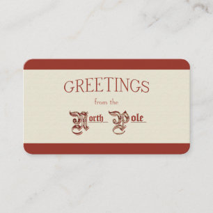 Greetings from the North Pole Business Card