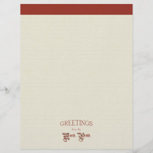 Greetings from the North Pole Custom Letterhead