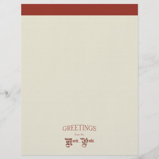 Greetings from the North Pole Custom Letterhead (Front)