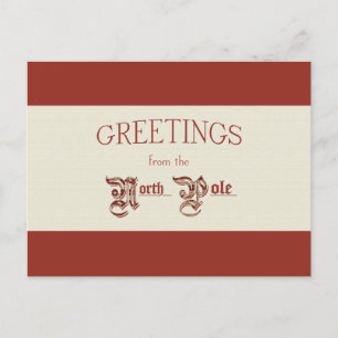 Greetings from the North Pole Holiday Postcard