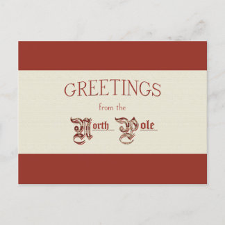 Greetings from the North Pole Holiday Postcard