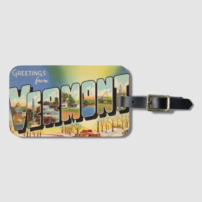  Greetings From the State of Vermont  Luggage Tag (Front Horizontal)