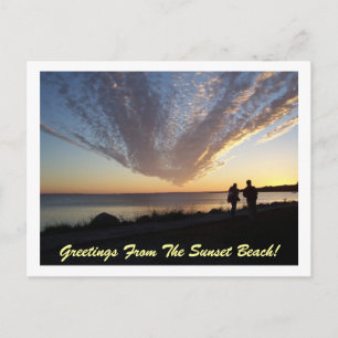 Greetings From The Sunset Beach! Postcard