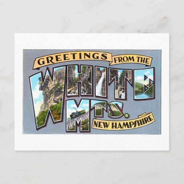 Greetings from the White Mountains, New Hampshire Postcard (Front)