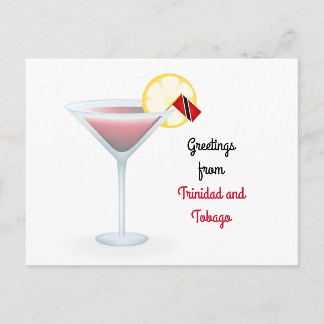 Greetings From Trinidad and Tobago Cocktail Card (Front)